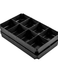 TracPak Tray 1x3 Half Depth 2-Pack For Stackable Storage Boxes, Floating Tray System with 3-Compartment Inserts