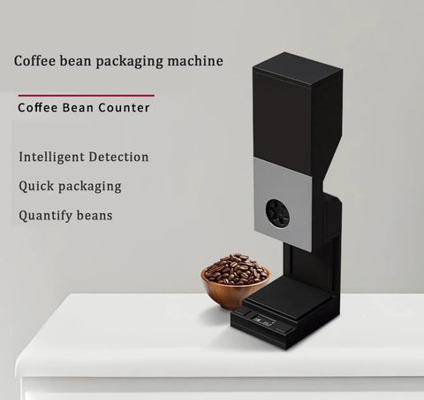 Commercial Coffee Bean Batch Dispenser And Boss Level Weighing Scale For Specialty Cafes Heavy Duty Aluminum Body on a countertop.