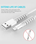 Silicone Cable Protectors 12 Pack For Phone Tablet Laptop And Charger Cables Durable Saver End Caps That Prevent Fraying Extend Cable Life Easy Snap On Headphones USB Cables Grey shown on cables