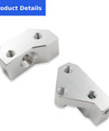 Two Piece Knock Sensor Relocation Bracket Kit For Gen III LS V8 Engines 1997 To 2007, aluminum brackets with bolt holes.