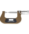 Professional Mechanical Outside Diameter Micrometer Zero To Twenty Five Millimeter Dual Tip Keyway Groove Depth Gage showing precise measurement scale with dual tips.