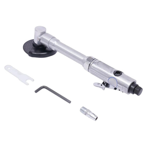 Badass 1/4 Inch Air Pneumatic Angle Die Grinder, aluminum polisher with attachments for rust removal and cutting.
