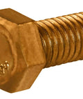 Front view of 1/2-13 X 1 1/2 Hex Tap Bolt Silicon Bronze, 10 Pack, heavy-duty bronze fasteners for marine and outdoor projects.