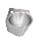 Bathroom Sink Wall-Mounted Corner Bathroom Sink Stainless Steel Round Sink Single Rv Kitchen Sink Camper Sink Single Bowl Sink Bathroom Sink Vessel, angled top view.