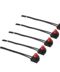 5 Pack 12V Push Button Switches Waterproof On Off Light Switches For LED Rigs Cars Bikes Boats And ATVs UTVs With Rectangular Base And Wire Leads Includes Durable Copper Contacts And Sealed Rubber Boot For Superior Weatherproof Performance, red, with wire leads
