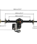 Loaded Up 48V 1000W Brushless Rear Axle Differential Kit dimensions and details for ATV Go Kart Buggy builds