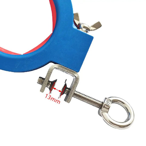 Close-up of Two Pack Blue Cable Wire Threading Tool and Cable Tray Roller with 13mm adjustable metal screw and ring