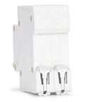 Side view of 12V-110V DC Miniature Circuit Breaker, 15 Amp 2-Pole Battery Protector For Solar PV Systems And RVs, Thermal Magnetic Trip