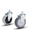Two Four Inch TPR Lead Screw Universal Casters for Office Furniture and Trolleys, Smooth Rolling Heavy Duty Wheels