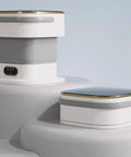 Portable Folding Mini Washer With Spin Dryer Combo 20 Liter Capacity Compact Laundry Workhorse in sleek design.