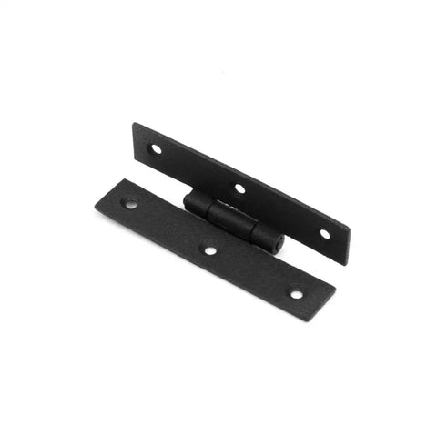 Pack Of 4 Black Wrought Iron Cabinet Hinges 3 Inch Flush Mount H Style Antique RSF Finish Built Tough Heavy Duty Hardware