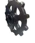 Heavy Duty Excavator Sprocket 12 Tooth Universal Replacement Part For 1 To 2 Ton Mini Excavators side view of solid steel sprocket