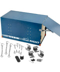 Compact Ceiling Air Filtration Unit With Heavy Duty Triple Stage Filters For Tight Garages And Low Ceilings, showing hardware accessories and filter design.