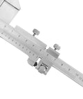 Gear Tooth Vernier Caliper With Stainless Steel Build, Dual Perpendicular Vernier Scales, close-up of measurement scale