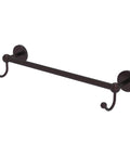 30 Inch Towel Bar With Integrated Hooks In Antique Bronze, Solid Brass Construction, Concealed Mounting, Space Saving Design