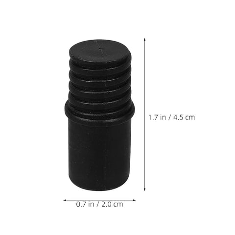 4 Pack 22mm Threaded Broom Handle Tips Replacement Kit Heavy Duty Plastic Multi Tool Adapters, single black tip, 1.7x0.7 in size