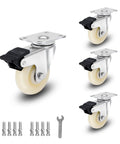 3 Inch Heavy Duty Caster Set Of 4 With Dual Locking Nylon Wheels No Noise Industrial Swivel Top Plate Casters For Cart