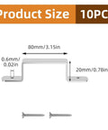Stainless Steel Fence Brackets 8cm Set Of 10 Heavy Duty Weatherproof Post Clips dimensions and included screws