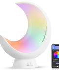 Rechargeable Dimmable Moon Lamp With Bluetooth App Control And RGB Color Changing Light For Kids, crescent design, app control shown