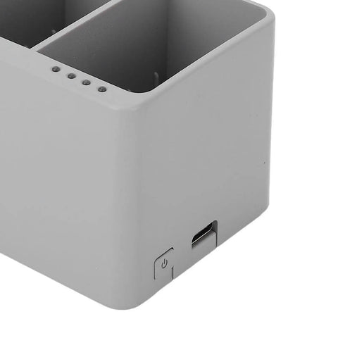 Drone Battery Charging Hub With Digital Display, 3 Port Fast Charge Station, featuring a USB port and power button.