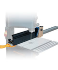 Universal 24 Inch Straight Edge Clamp And 16 Inch By Three And A Half Inch Band Saw Fence installed on bandsaw table.