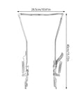 Adjustable Dual Leg Bike Kickstand With Non Slip Feet showing dimensions and universal metal design for indoor and outdoor parking