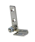 Stainless steel damping cabinet hinge with adjustable torque; two-hole vertical and base mounting plates