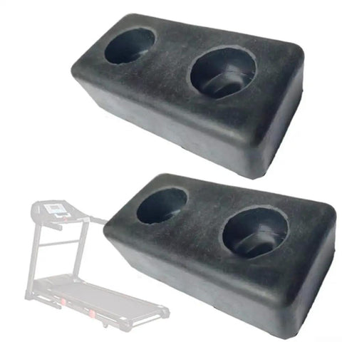 2 Pack Rubber Feet For Fitness Equipment, Shock Absorbing Vibration Dampening Pads, anti slip floor protection shown with treadmill.