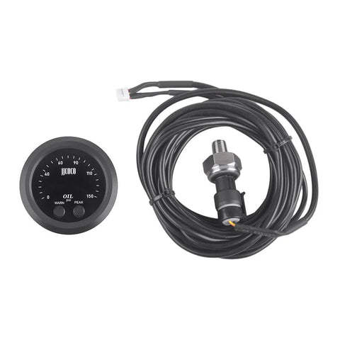 ZHSYMX 52mm oil pressure gauge kit with long sensor cable and 1/8NPT sensor for automotive and marine use