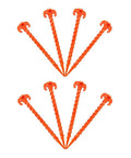 Heavy Duty 10 Inch Screw Style Tent Stakes 8 Pack For Beach Canopies And Gazebos Orange Ground Anchors Durable ABS For Tents Tarps Patio Lawn And Garden