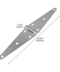 Heavy Duty Strap Hinge Pair For Wooden Doors And Rustic Barns Or Outdoor Sheds Slick Black Farm Gate Hardware Built Tough Rugged Steel Replacement Kit With No Sweat Install Guaranteed To Outlast Worn Out Ones, showing dimensions.