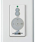 Universal Ceiling Fan Wall Control System White Finish WCS213 with dimmer and speed controls visible