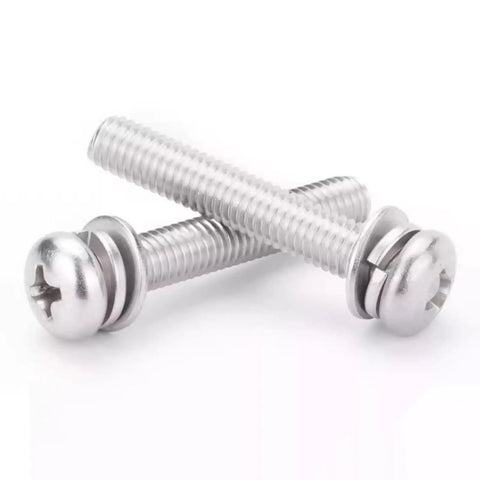M3 Phillips Pan Head Machine Screws Kit 50 Sets Of 304 Stainless Steel Bolts With Washers And Gaskets Fully Threaded M3x40mm