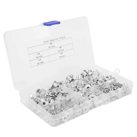Galvanized Silver Carbon Steel Tee Nut Kit For Furniture Projects, built tough hardware M3 M4 M5 M6 M8 in organized box