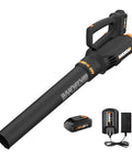 Cordless Leaf Blower With Turbine Fan Delivers 360 CFM For Quick Cleanup, Two Speed Control, Battery And Charger Included