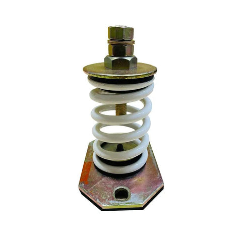 Heavy Duty Spring Mount Isolators For Workshop Gear, one inch deflection with zinc plated spring and flat base design.