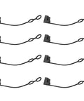 Rock Solid Hella Durable 8 Pack Sae 2 Pin Socket Covers in black silicone, ideal for weatherproofing electrical connectors.