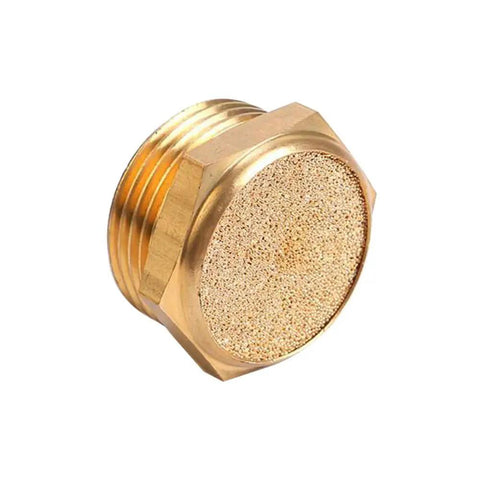 Sintered Bronze Pneumatic Exhaust Muffler 1/8 NPT Male Air Silencer with brass body for valves and noise reduction