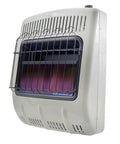 Side view of a 20,000 BTU Vent Free Blue Flame Propane Heater For Indoor Use No Electricity Needed Heats Up To 700 Sq Ft with battery ignition.