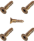 Number Eight One And Three Quarter Inch Silicon Bronze Wood Screws With Flat Head And Square Drive For Marine Use Ideal For Boats Decks And DIY Woodworking Pack Of Twenty Five displayed against a white background