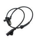 Eratus rear left wheel speed sensor with wiring harness, close-up of black sensor and plug