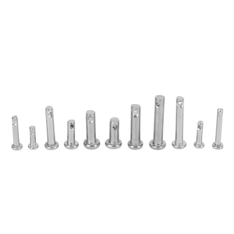 Stainless Steel Clevis Pin Kit With 12 Sizes Of T Shape Round Pins Flat Head Single Hole For Car Hinge Connection