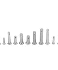 12 Sizes 304 Stainless Steel Flat Head Clevis Pins Kit With Plastic Box M3 M4 M5 12 Type Assortment, 64 Pcs shown horizontally