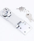 Keyed Hasp Lock With Twist Knob For Cabinets Chrome Plated Door Clasp With Screws Durable Die Cast And Steel Construction Easy