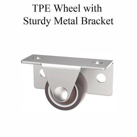 Heavy Duty Four Pack TPE Caster Wheels Featuring Dead Quiet Roll And Never A Scratch Guaranteed, TPE wheel with metal bracket.