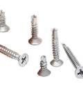 182Pcs Cross Flat Head Self Drilling Tapping Screws Kit M4.2 Washer Bolts 410 Stainless Steel for DIY projects