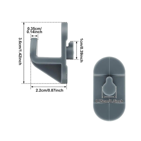 20 Pcs Industrial Freezer Shelf Clips Reinforced for Commercial Refrigerators and Walk-In Freezers with measurements