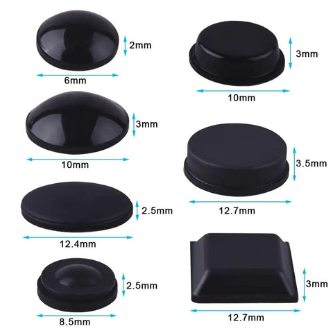 318 Piece Black Rubber Feet Bumper Pads Set With Self Adhesive Backing For Doors Cabinets Drawers Glass And Appliances 7 Sizes