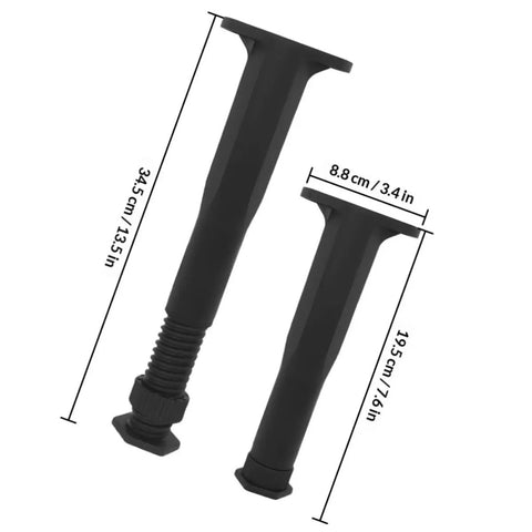 Six Piece Adjustable T Shaped Plastic Furniture Support Legs For Beds Sofas Tables And Chairs Easy Install Replacement Feet shown