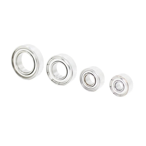 Easy Install Ball Bearing Replacement Kit For Micromotor Handpiece And Electric Nail Drill, Tool-Free Quick Swap, Durable Bearings For 210, 102L, 105L, 1480, 1260, 940, 830 Series, Pro Grade, Long-Lasting Performance, four silver replacement bearings on white